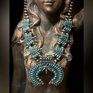 Turquoise and Silver Statement Necklace
